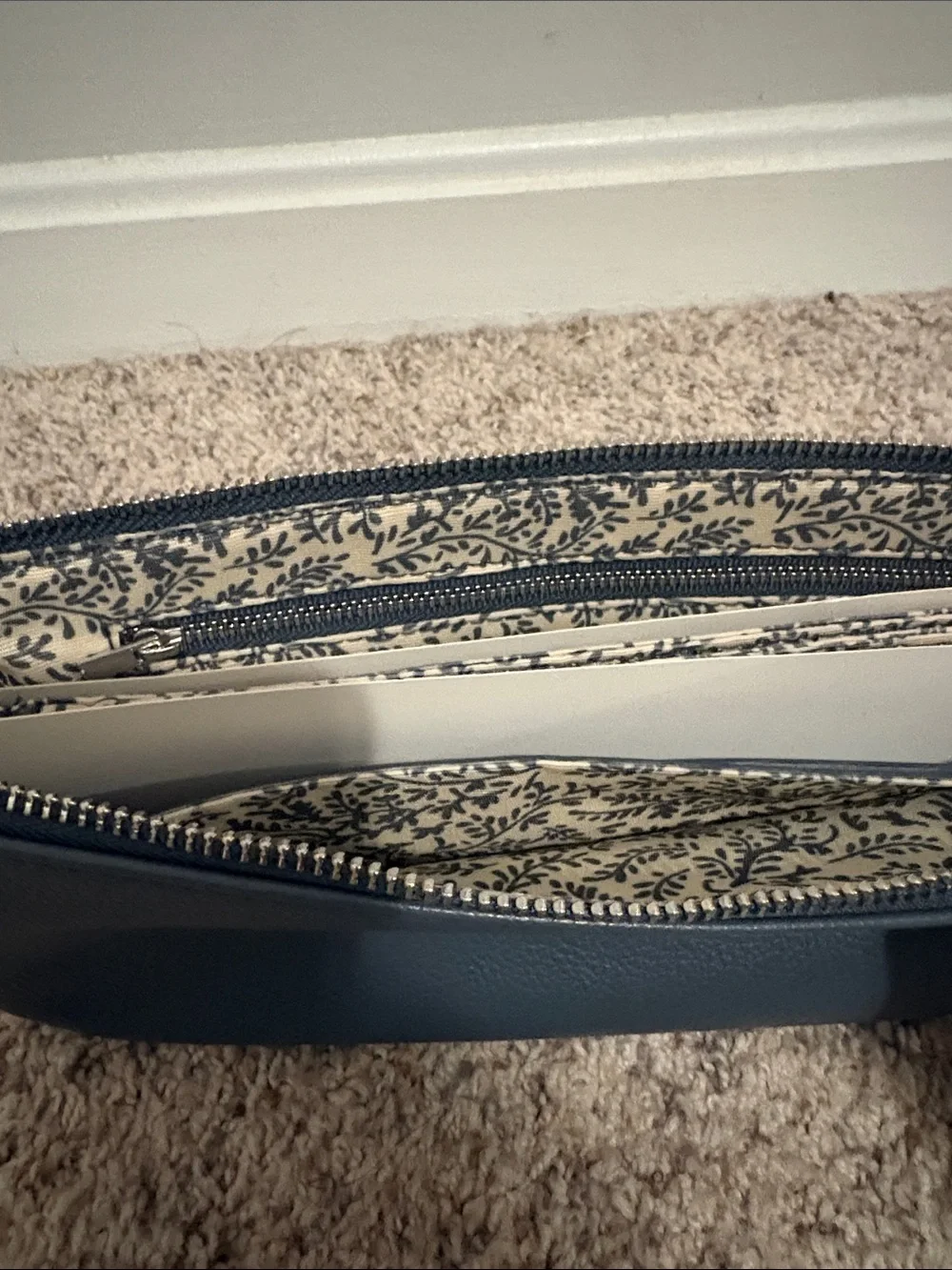 Vera Bradley Slate Blue Pebbled Clutch